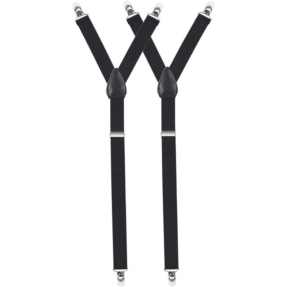 HOLD'EM Improved Shirt Stays Men Adjustable Elastic Y-style 1” Wide - Black - Picture 1 of 7